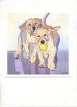 Yellow Lab puppies original Art Cards